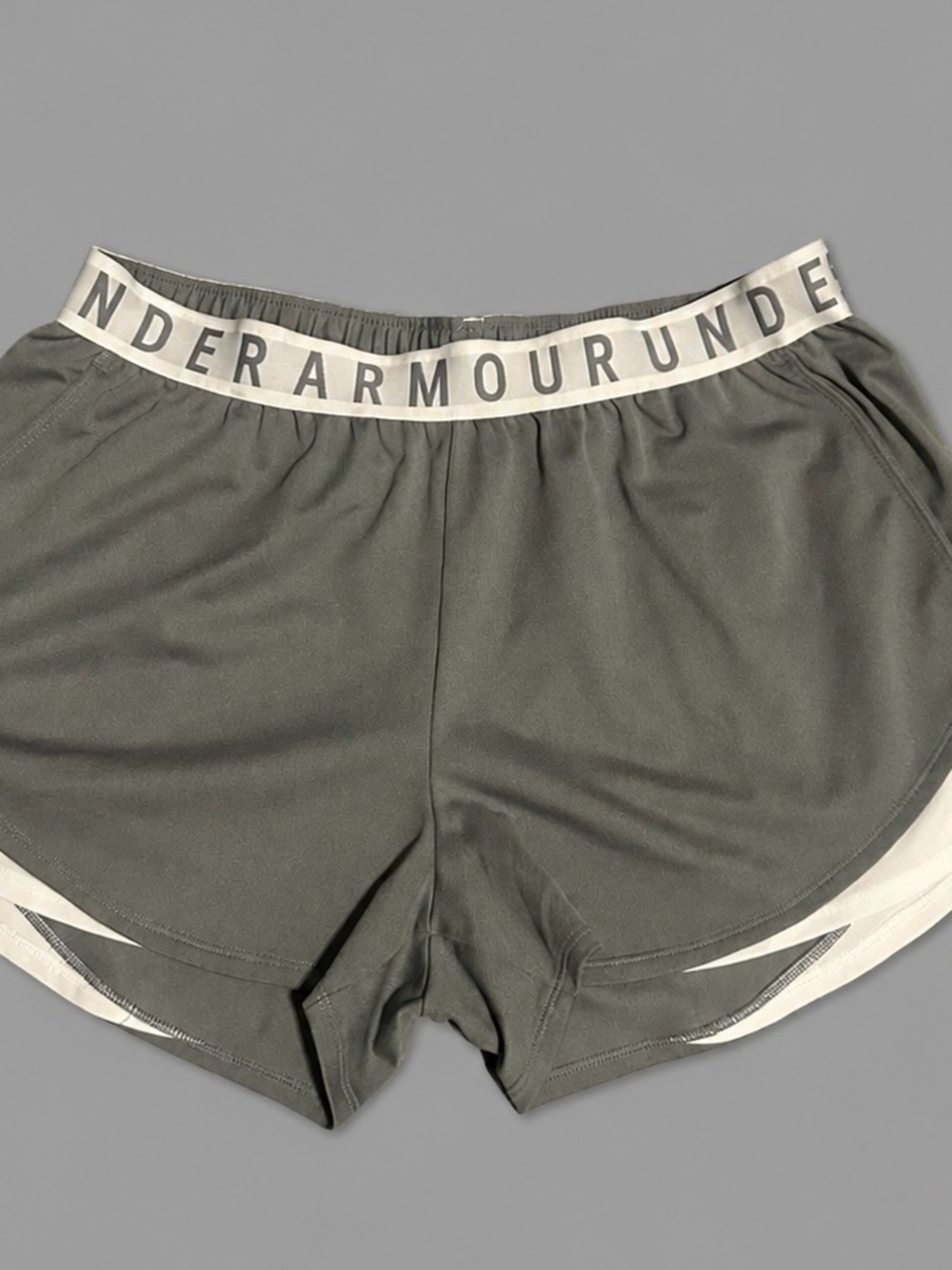 Under Armour Gray and White Women's Athletic Shorts